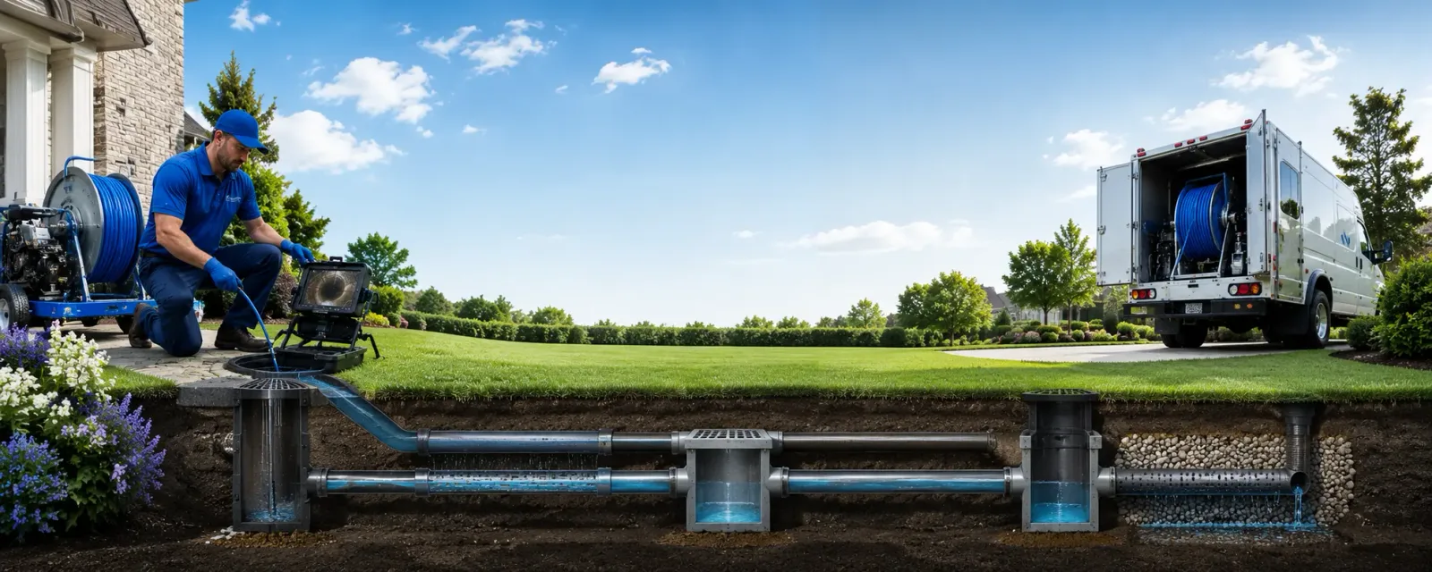 Outdoor drain cleaning information for New Liberty, KY